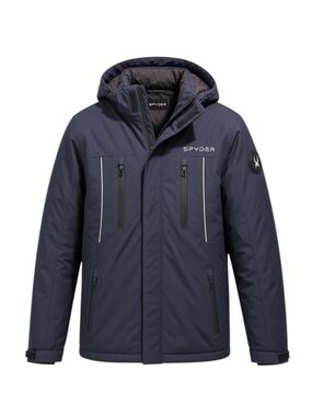 Spyder Men's Navy Blue Hooded Ski Jacket